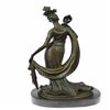 Image 3 : 1920 Style Girl Holding a Mask Bronze Sculpture