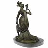 Image 4 : 1920 Style Girl Holding a Mask Bronze Sculpture