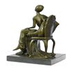 Image 4 : A Maiden Sitting on A Chair Bronze Sculpture