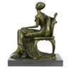 Image 7 : A Maiden Sitting on A Chair Bronze Sculpture