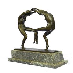 Twine Dancer Bronze Sculpture on Marble Base Figurine