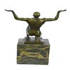 Image 3 : Nude Naked Male Bronze Sculpture on Marble Base Statue