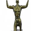 Image 7 : Nude Naked Male Bronze Sculpture on Marble Base Statue