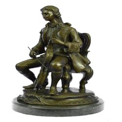 Man playing Music With Musical Instruments Cello Player Bronze Sculpture