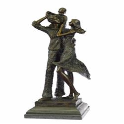 Happy Family Bronze Sculpture on Marble Base Statue