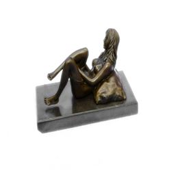 Graphic Exhibitionist Fully Nude Female Erotic Art Bronze Sculpture