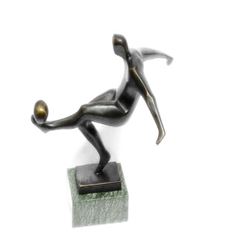 Modernist of Soccer Player Bronze Sculpture
