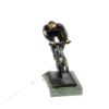 Image 1 : Cyclist Olympic Trophy Bronze Sculpture on Marble Base Figurine