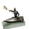 Image 1 : Canoeing Trophy Bronze Sculpture on Marble Base Figure