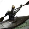 Image 4 : Canoeing Trophy Bronze Sculpture on Marble Base Figure