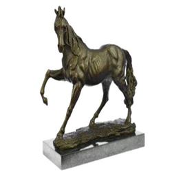 Modern Art Arabian Horse Bronze Sculpture on Marble Base Figurine