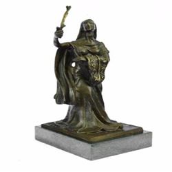 Bronze Statue on Marble Base Sculpture