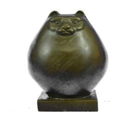Handcrafted Detailed Hot Cast Cat Bronze Sculpture