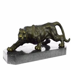 African Lion Wildlife Animal Bronze Statue