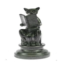 Cat with Baby Telling Stories Bronze Sculpture