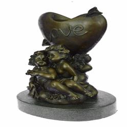 Be My Valentine Candle Holder Bronze Statue