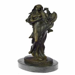 Winged Serpent Snake Dragon Fantasy Bronze Statue