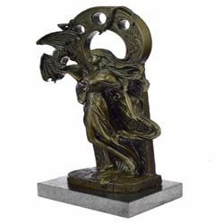 Mythical of A Dragon And Woman Bronze Sculpture