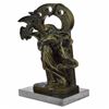 Image 1 : Mythical of A Dragon And Woman Bronze Sculpture