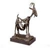 Image 2 : Stunning Farm Animal Goat Bronze Sculpture on Marble Base Statue