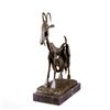Image 4 : Stunning Farm Animal Goat Bronze Sculpture on Marble Base Statue