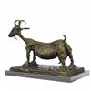 Image 7 : Stunning Farm Animal Goat Bronze Sculpture on Marble Base Statue