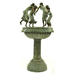 Four Maidens Patinated Fountain Bronze Figural