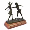 Image 1 : Two Male Fencer Bromze Sculpture on Marble Base Statue