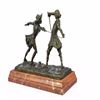 Image 2 : Two Male Fencer Bromze Sculpture on Marble Base Statue