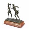 Image 4 : Two Male Fencer Bromze Sculpture on Marble Base Statue