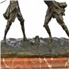 Image 8 : Two Male Fencer Bromze Sculpture on Marble Base Statue