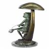 Image 3 : Frog Fishing Bronze Sculpture
