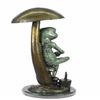 Image 9 : Frog Fishing Bronze Sculpture
