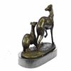 Image 4 : Two Greyhounds Playing Argente And Dore Bronze Statue