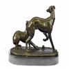 Image 7 : Two Greyhounds Playing Argente And Dore Bronze Statue