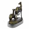Image 8 : Two Greyhounds Playing Argente And Dore Bronze Statue