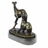 Image 9 : Two Greyhounds Playing Argente And Dore Bronze Statue