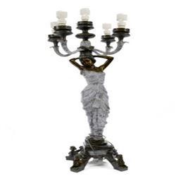 The Sexy Goddess Torchiere Floor Lamp Bronze Figurine