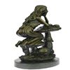 Image 5 : Sitting Young Lady on Mushroom Bronze Sculpture