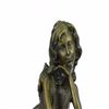 Image 6 : Sitting Young Lady on Mushroom Bronze Sculpture