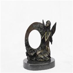 Fairy Bronze Sculpture on Marble Base Figurine
