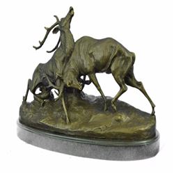 Mountain Deer Caribou Bronze Sculpture
