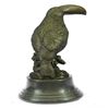 Image 1 : Bird Genuine Bronze Statue on Marble Base Sculpture