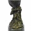 Image 6 : Bird Genuine Bronze Statue on Marble Base Sculpture