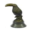 Image 8 : Bird Genuine Bronze Statue on Marble Base Sculpture