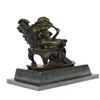 Image 2 : Lady Seating on Chair Bronze Sculpture on Marble Base Figurine