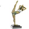 Image 1 : Gymnast Woman Bronze Statue on Marble Base