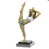 Image 2 : Gymnast Woman Bronze Statue on Marble Base