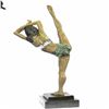 Image 4 : Gymnast Woman Bronze Statue on Marble Base