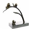 Image 3 : Snails on Branch Bronze Sculpture on Marble Base Statue